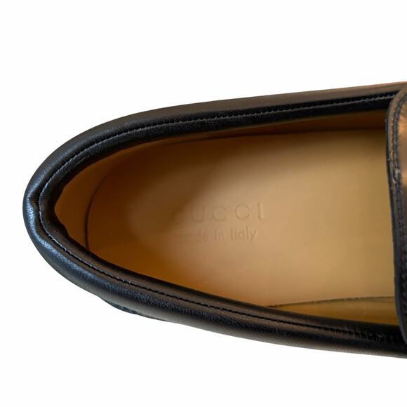 Gucci Mens Horsebit Leather Loafers Lug Sole 658822 Black Sz EU 12 | US 12.5 NEW main image 6